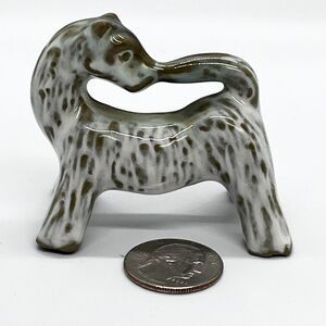 Vintage Redware Dog Pup Made in Occupied Japan Mid Century Unique Got Tail